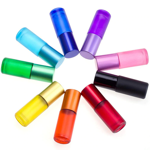 Roll-On-Flasche farbig, Glas 5 ml