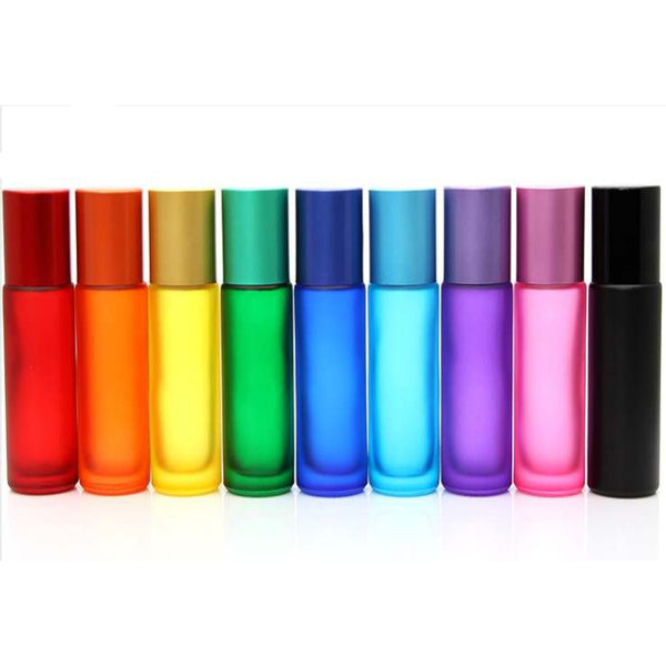 Roll-On-Flasche farbig, Glas 10 ml